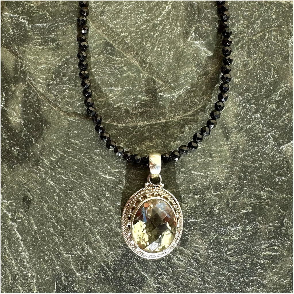 Jasper and Beaded Black Tourmaline Necklace