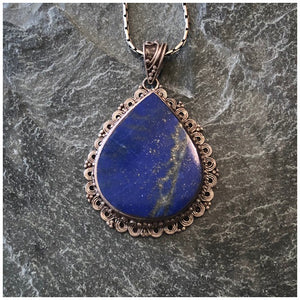 Silver Pendant with Lapis Lazuli