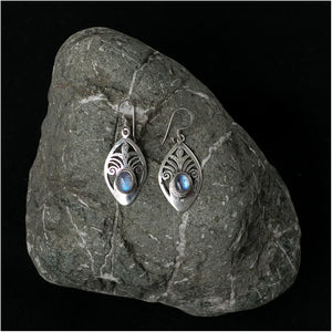 Silver Earrings with Moonstone
