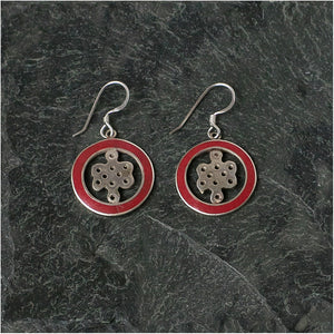 Endless Knot Earrings in Red