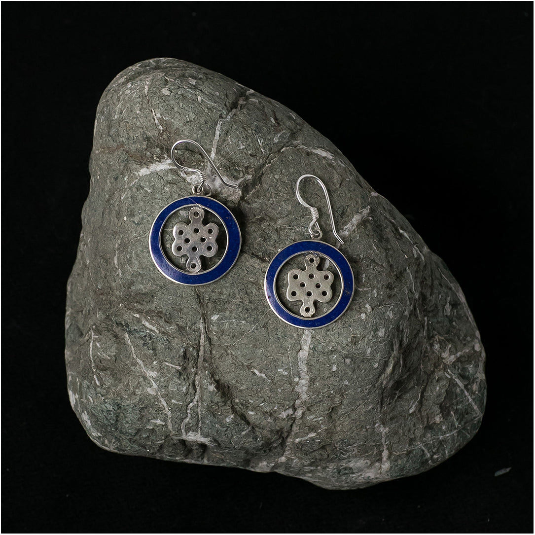 Endless Knot Earrings in Blue