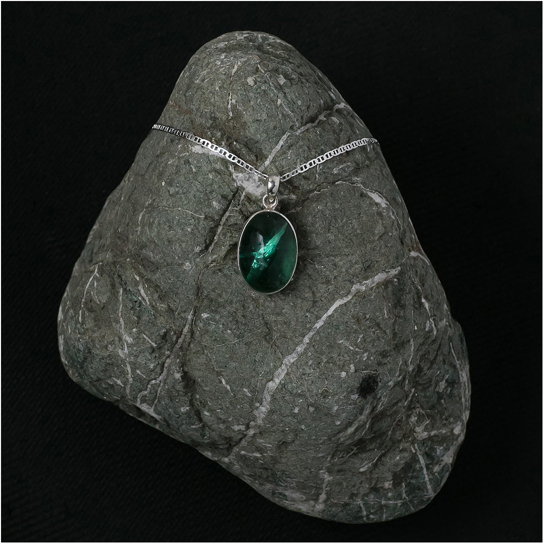 Silver Pendant with Fluorite Stone