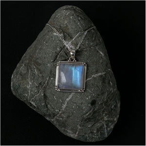 Silver Pendant with Square Moonstone