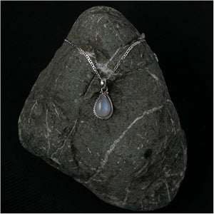 Silver Pendant with Teardrop Moonstone