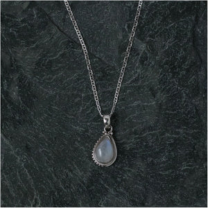 Silver Pendant with Teardrop Moonstone